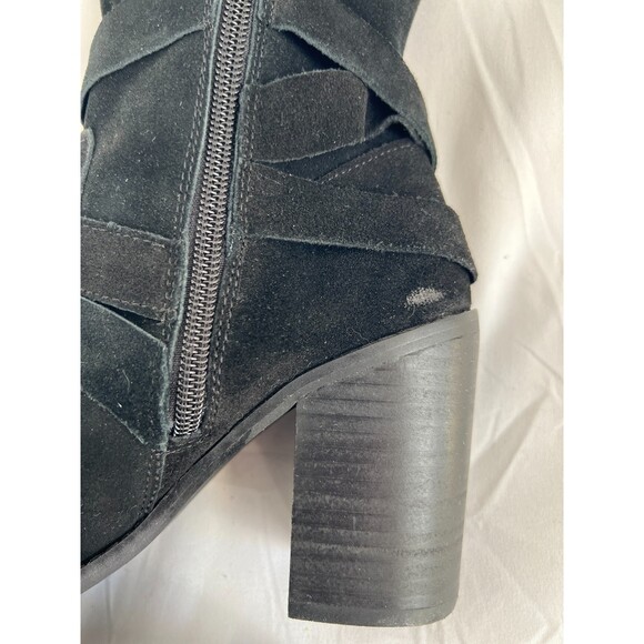 Chelsea and Violet Black Leather Heel "Vicki" Ankle/Sock Boots 6.5 - Picture 8 of 9